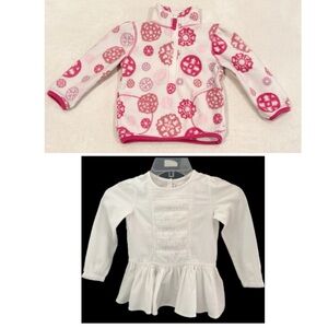 Old Navy Pink and White Floral Fleece Jacket
